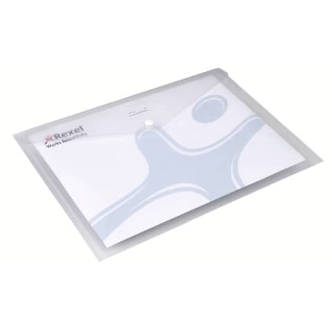 Busta trasparente con bottone Rexel Ice A4 trasparente conf. da 5 pezzi - 2101660